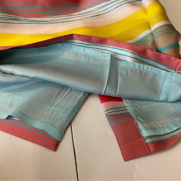 Sara Campbell Pink Red Teal Satin Striped Party Event Dress NWOT Size 6 - Picture 8 of 14